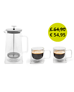 Koffiemaker Otto met 2 dubbelwandige glazen